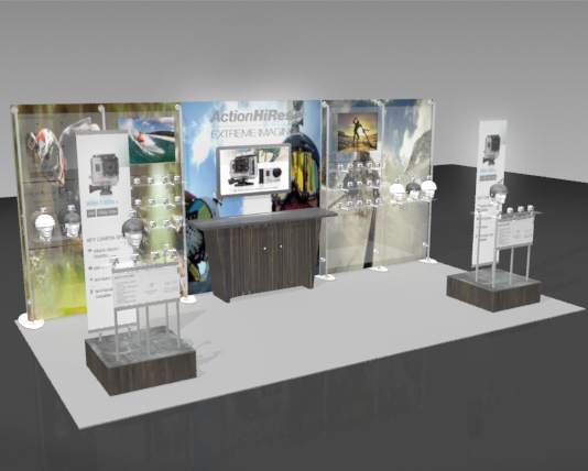 Exhibit Displays, 10x20 linear displays, The Exhibit Source, Full-scale custom modular display, Boston, MA