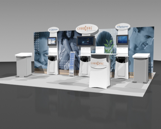 Exhibit Displays, 10x20 linear displays, The Exhibit Source, Full-scale custom modular display, Boston, MA