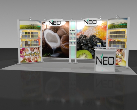 Exhibit Displays, 10x20 linear displays, The Exhibit Source, Full-scale custom modular display, Boston, MA