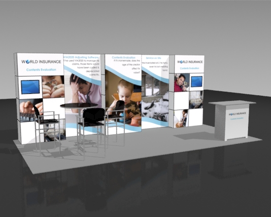 Exhibit Displays, 10x20 linear displays, The Exhibit Source, Full-scale custom modular display, Boston, MA