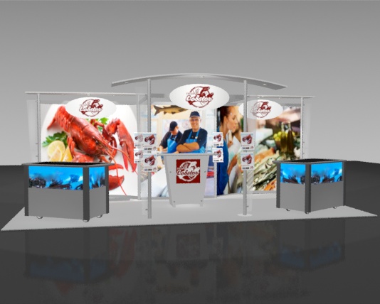 Exhibit Displays, 10x20 linear displays, The Exhibit Source, Full-scale custom modular display, Boston, MA